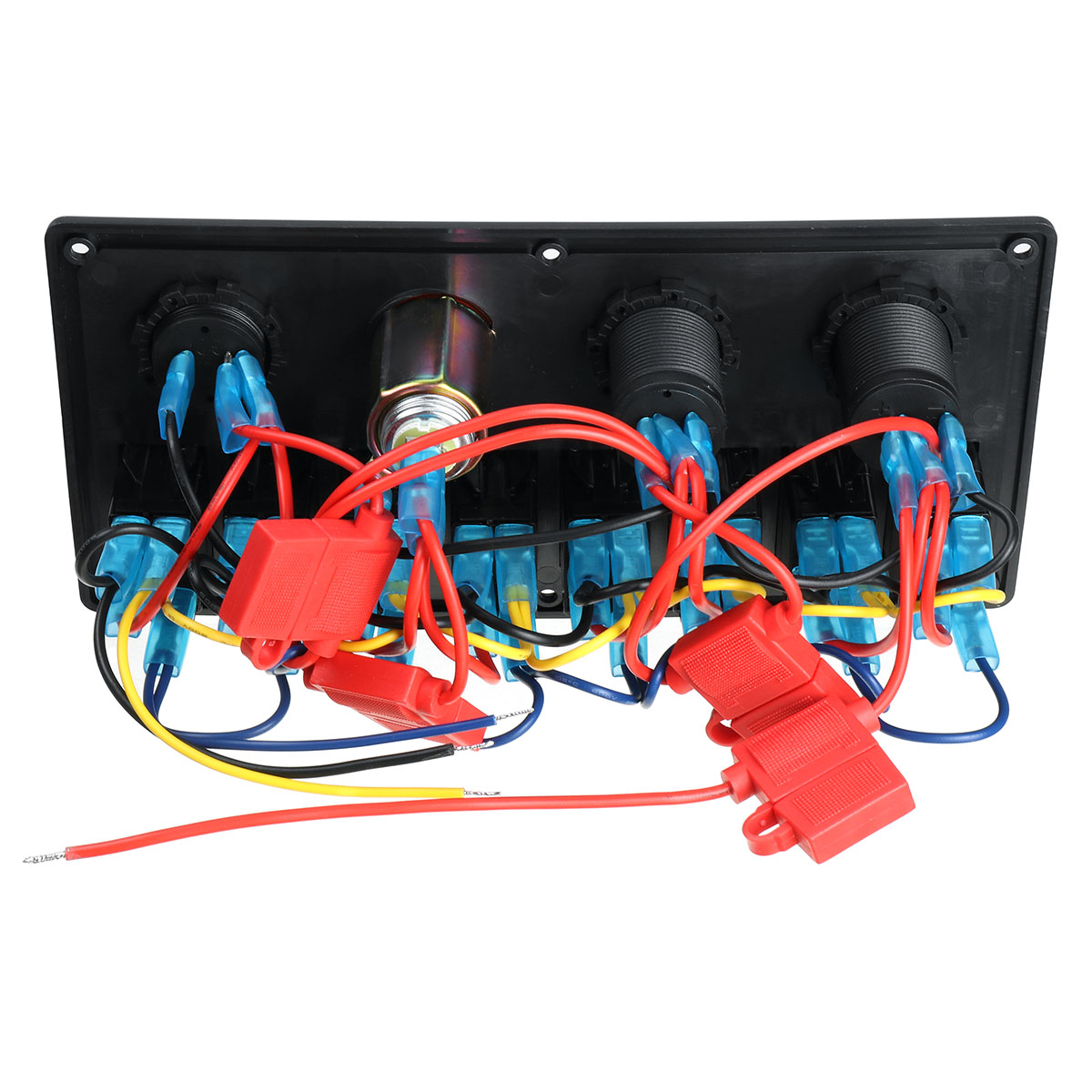12V-24V-8-Gang-Blue-LED-Rocker-Switch-Panel-Car-Marine-Boat-Dual-USB-Waterproof-1696346