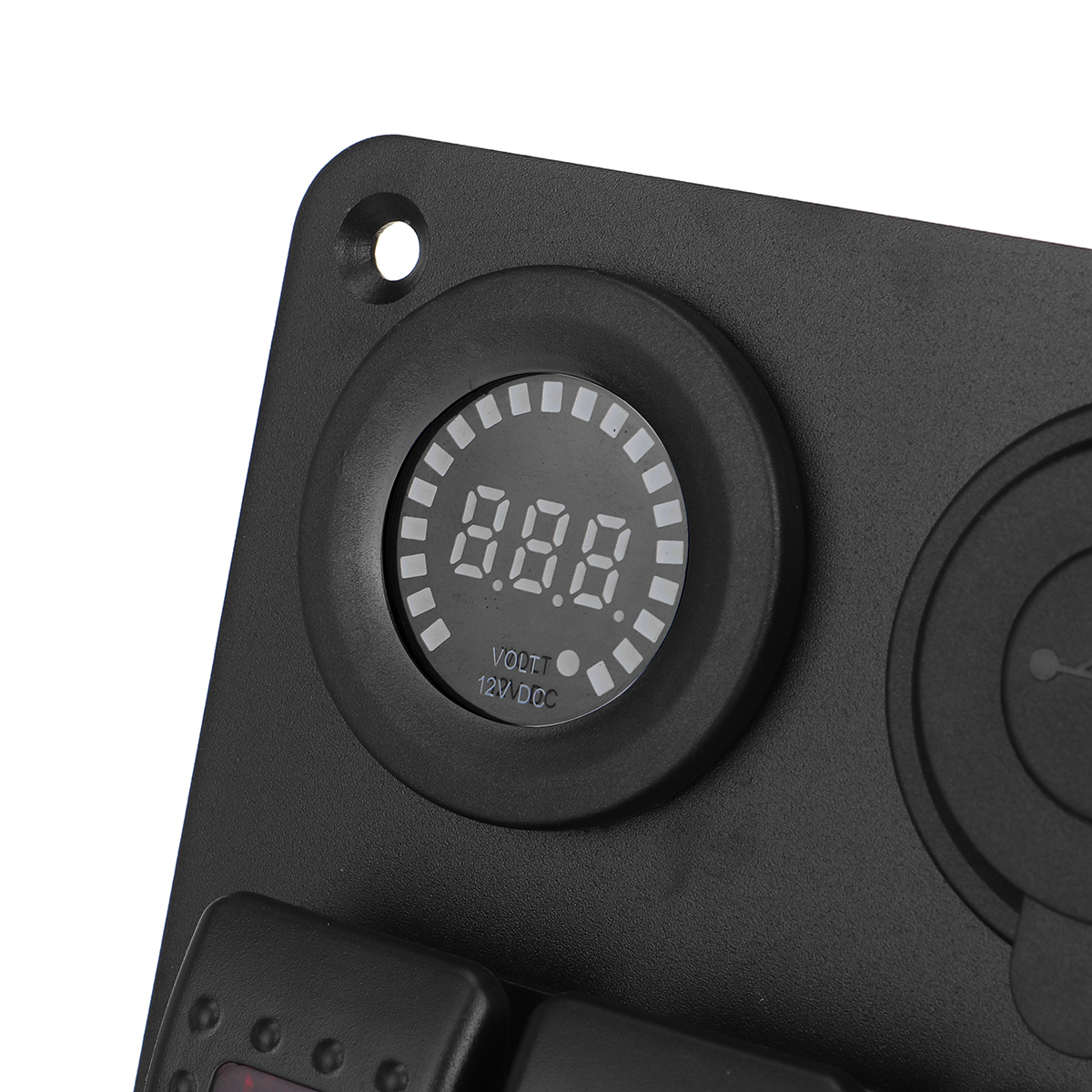 12V-3-Gang-Blue-Toggle-Rocker-Switch-Panel-Voltmeter-USB-Charger-Car-Marine-Boat-1736092