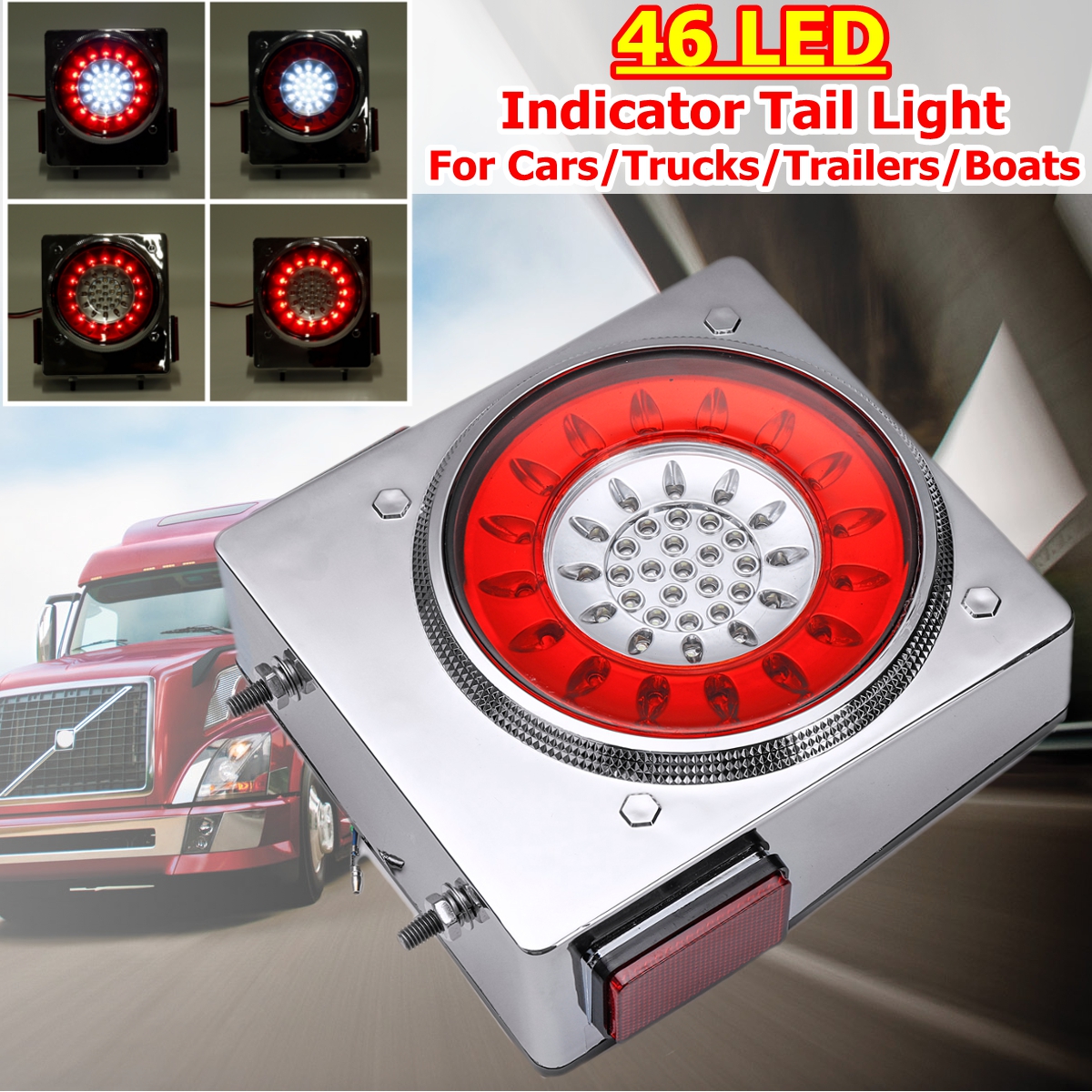 12V-46-LED-Indicator-Stop-Rear-Tail-Lights-For-Boat-Car-Truck-Trailer-Iron-Bracket-1454367
