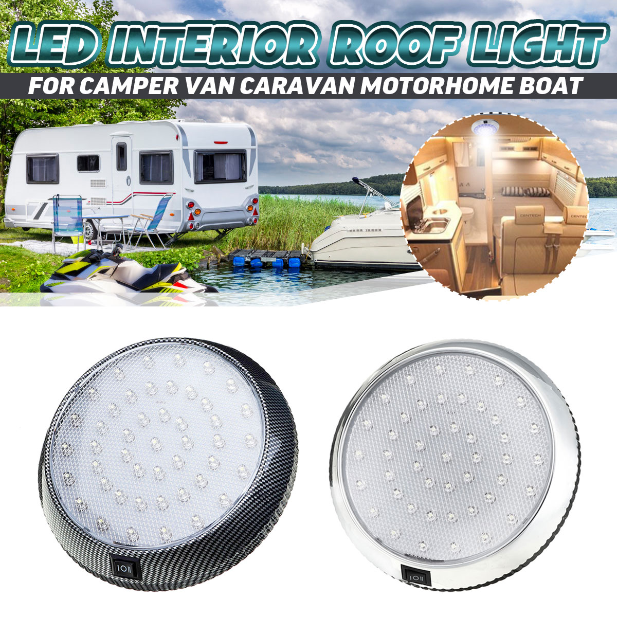 12V-46-LED-Roof-Lights-Reading-Lamp-With-Switch-For-Camper-CaravanRV-Motorhome-Boat-1609856