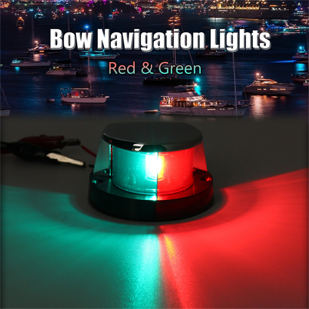 12V-5W-225deg-IP66-Waterproof-Marine-Boat-Navigation-Signal-Lights-RedGreen-1449935