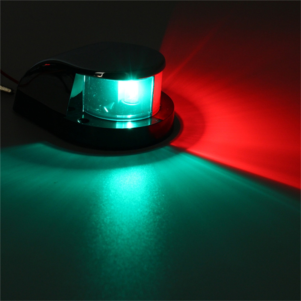 12V-5W-225deg-IP66-Waterproof-Marine-Boat-Navigation-Signal-Lights-RedGreen-1449935