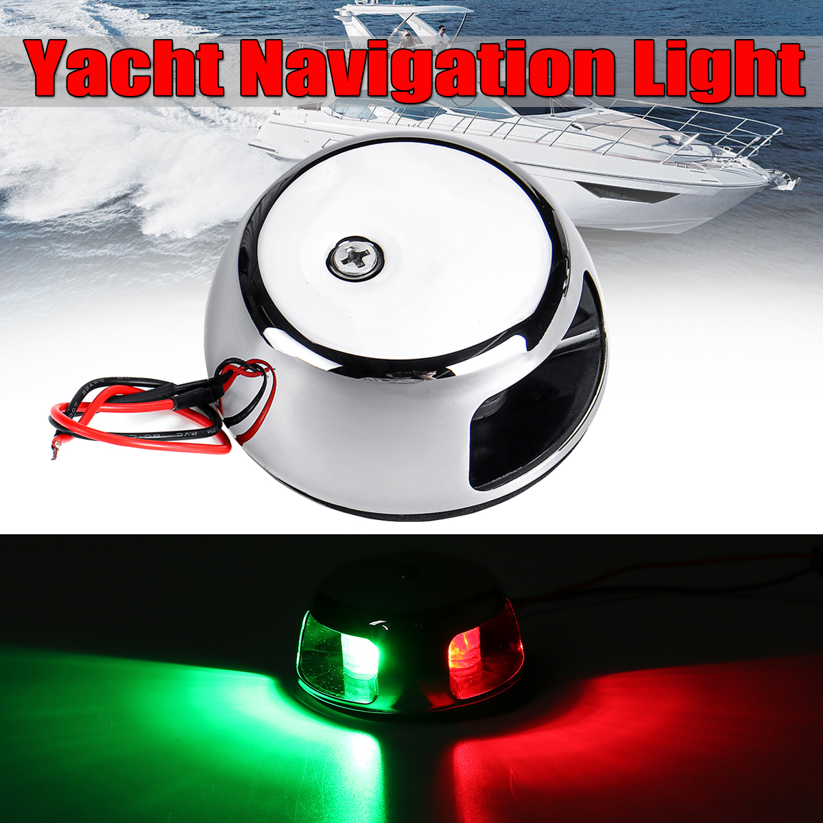 12V-6-LED-Navigation-Green-Red-Lights-Marine-Bow-Boat-Yacht-Stainless-Steel-IP66-1568269