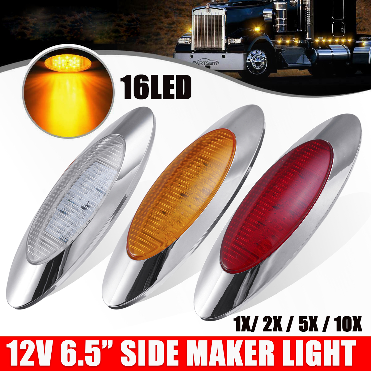 12V-65-Inch-Oval-Cab-Side-Marker-Lights-16-LED-Bezel-For-Truck-Marine-Boat-1631251