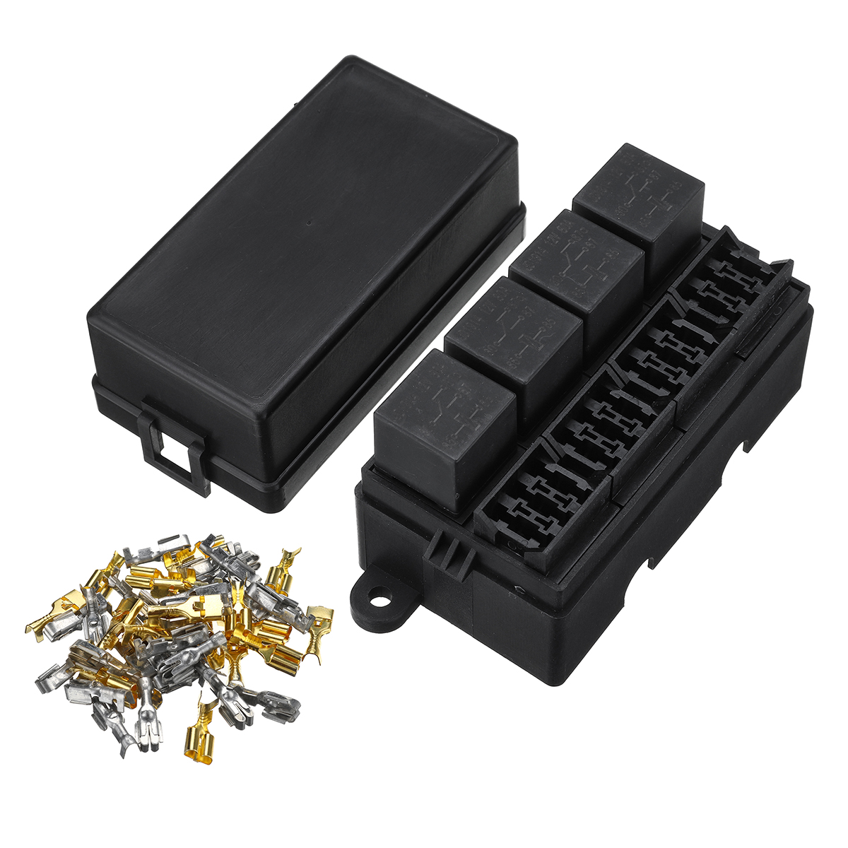 12V-80A-12-Way-Blade-Fuse-4-Way-Relay-Box-Holder-Assembly-For-Auto-Car-RV-Boat-1649663
