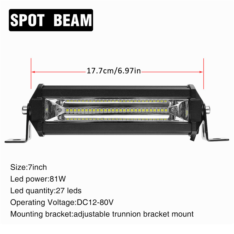 12V-80V-7Inch13Inch19Inch-4860Lm8100Lm14580Lm-Slim-Single-Row-Spot-Beam-LED-Work-Light-Bar-Off-Road--1633564