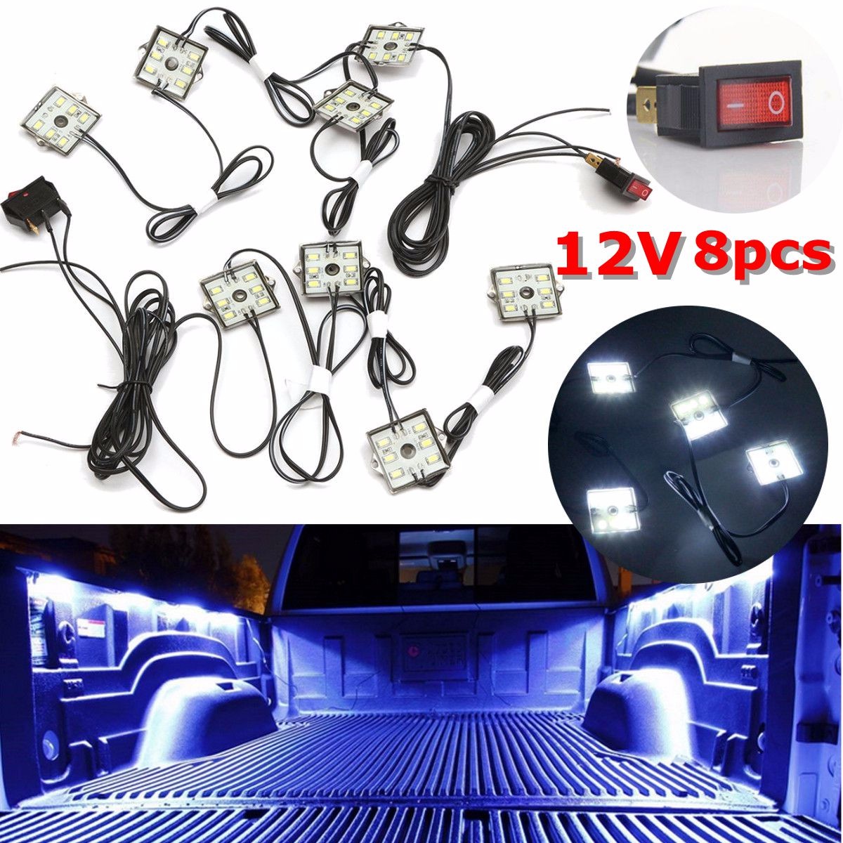 12V-8pcs-Waterproof-5630-SMD-Truck-Bed-Work-Box-LED-Reading-Marine-Light-Interior-With-Switch-White--1640738