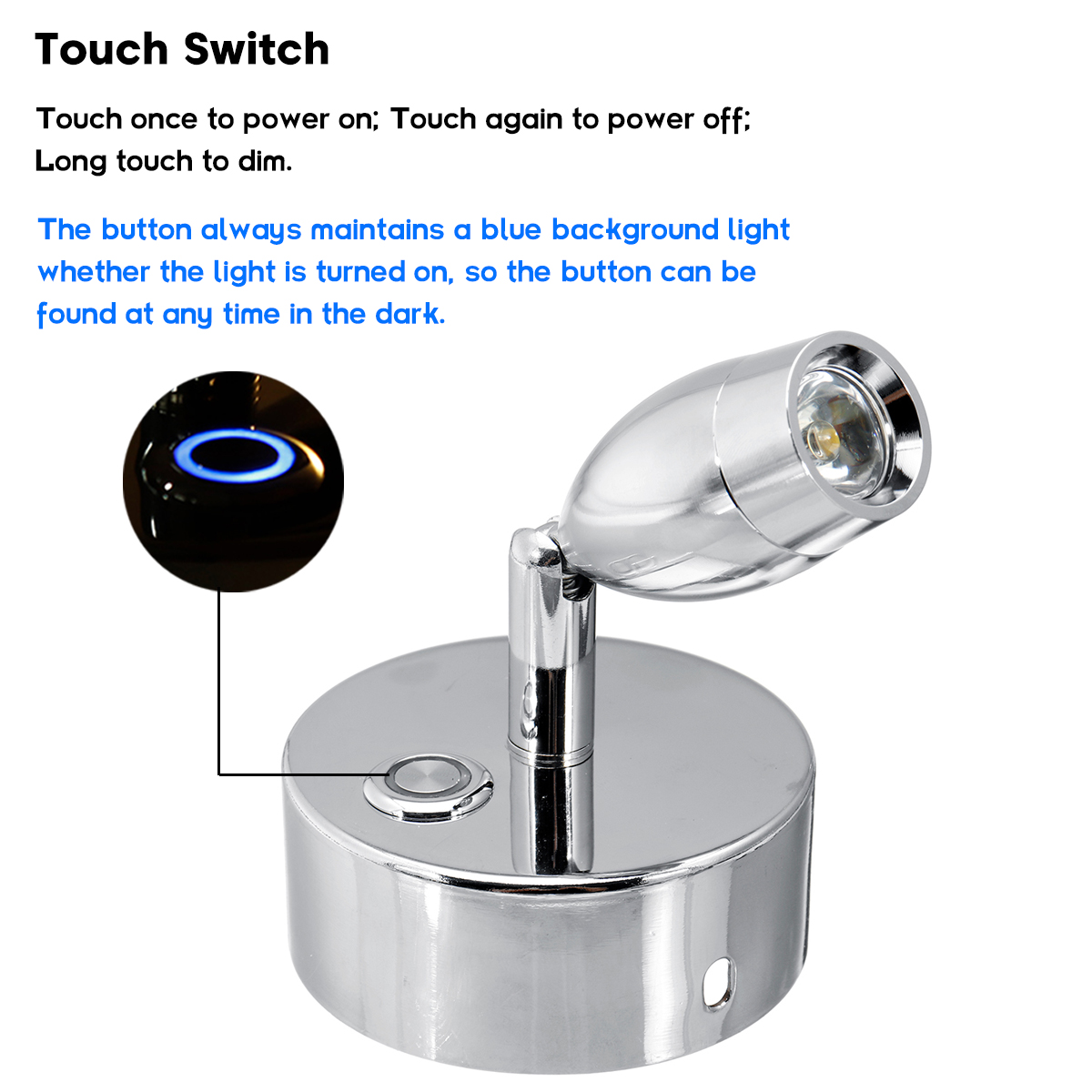 12V-Dimming-LED-Reading-Spot-Light-RV-Boat-Caravan-Motorhome-Bedside-Wall-Lamp-1556632