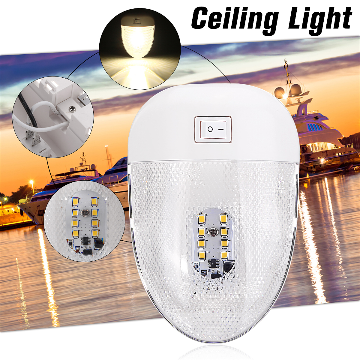 12V-LED-Interior-Ceiling-Dome-Light-For-Caravan-Boat-Camper-Trailer-Car-RV-1440833