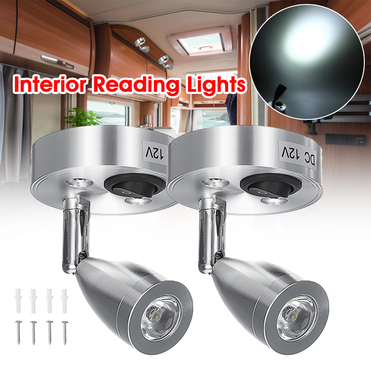 12V-LED-Interior-Reading-White-Lights-With-Switch-For-Campervan-Caravan-Boat-1514871