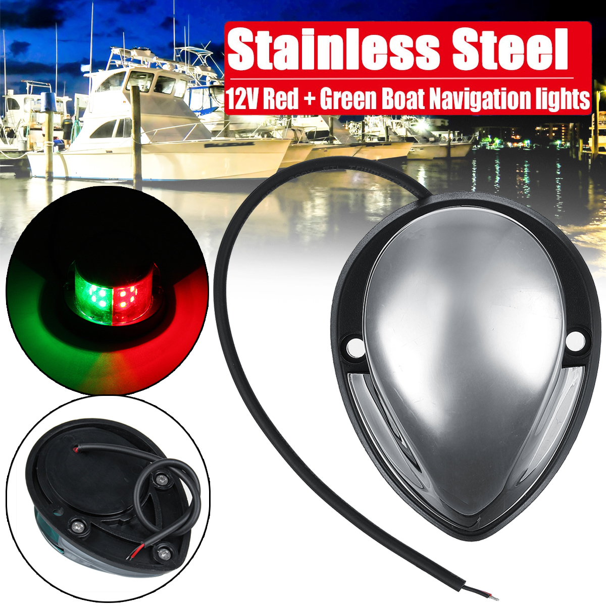 12V-LED-Waterproof-Navigation-Lights-Nav-Lamp-Starboard-Marine-Boat-Yacht-Bow-1644841