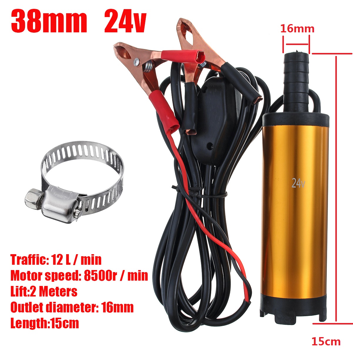 12V24V-38mm51mm-8700r--min-Stainless-Steel-Silver-Electric-Submersible-Pump-Water-1720265