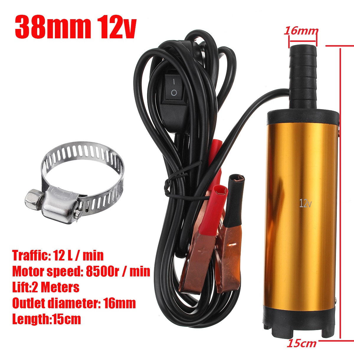 12V24V-38mm51mm-8700r--min-Stainless-Steel-Silver-Electric-Submersible-Pump-Water-1720265