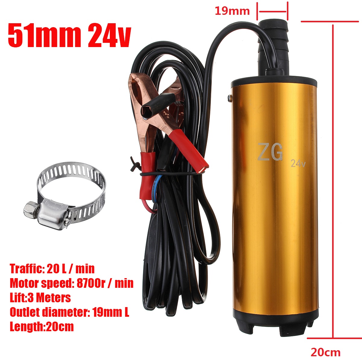 12V24V-38mm51mm-8700r--min-Stainless-Steel-Silver-Electric-Submersible-Pump-Water-1720265