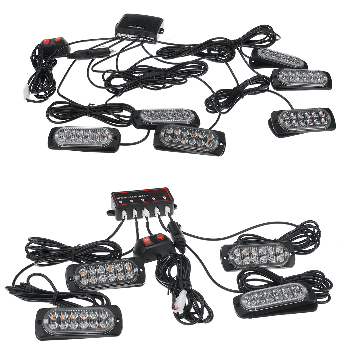 12V24V-46-12-LED-Flashing-Light-Strobe-Lamp-Truck-Recover--Amber-Beacon--Control-Waterproof-1774306