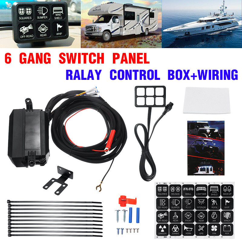 12V24V-6-Gang-Switch-Panel-Housing-LED-Work-Light-Bar-Electronic-Relay-Circuit-Control-System-For-Tr-1635284