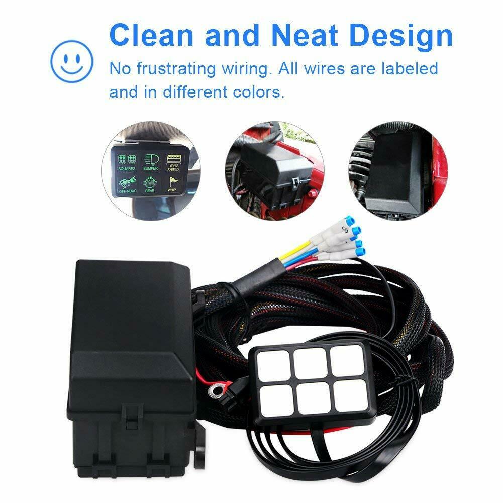 12V24V-6-Gang-Switch-Panel-Housing-LED-Work-Light-Bar-Electronic-Relay-Circuit-Control-System-For-Tr-1635284