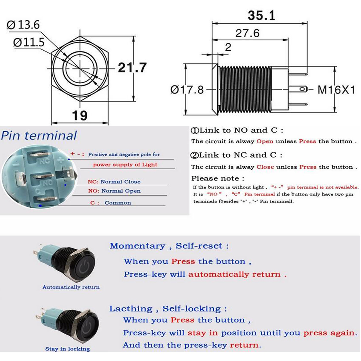 16mm-12V-24V-36V-5A-LED-Horn-Push-Button-Dashboard-MomentaryLatching-Metal-Switch-For-Car-Boat-Water-1608585