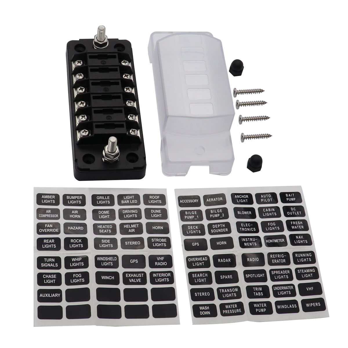 20A-6-Circuit-Fuse-Block-Box-with-Negative-Ground-Bus-Bar-Terminals-Holder-For-Car-Boat-Caravan-1628921