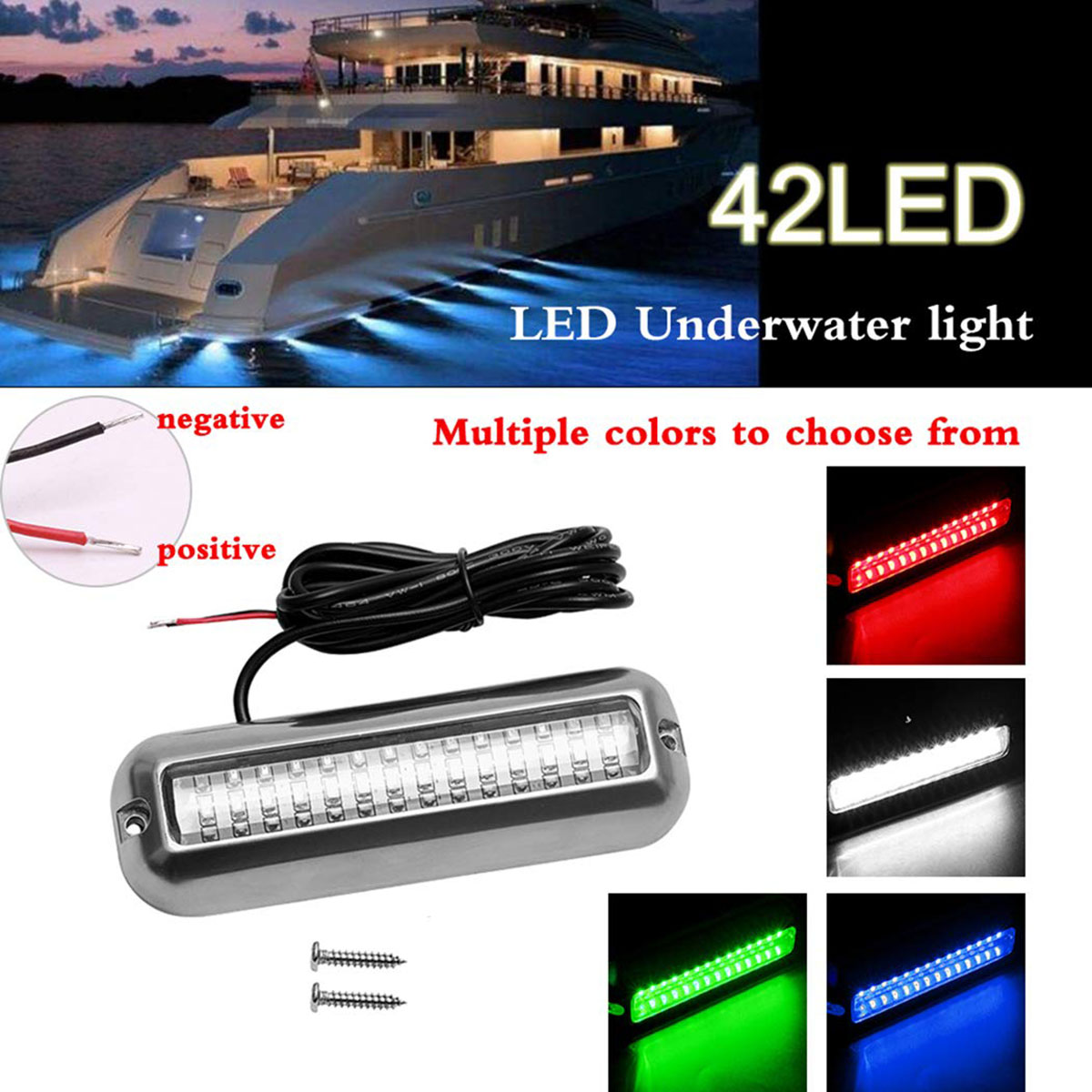 27LED42LED-Underwater-Pontoon-Marine-Boat-Transom-Lights-Waterproof-316-Stainless-Steel-1569295
