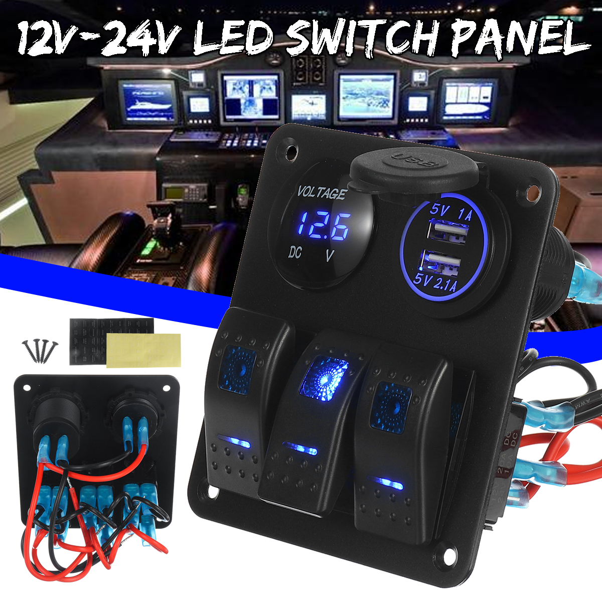 3-Gang-12V-24V-LED-Switch-Panel-Water-Resistant-Toggle-Switches-Panel-With-Fuses-For-Maine-Boat-Auto-1719389