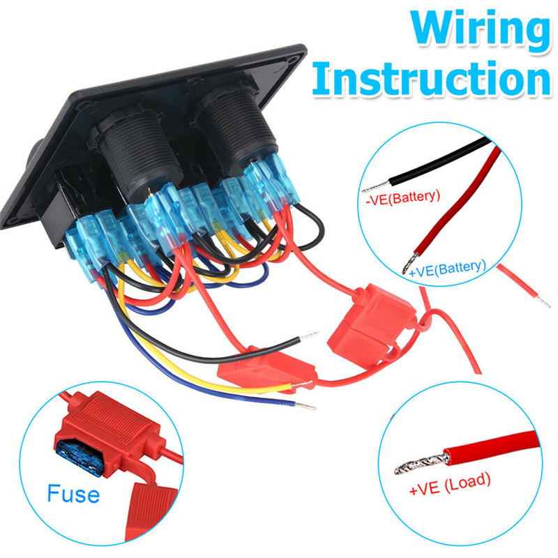 4-Gang-1224V-Switch-Panel-for-Car-Boat-Marine-LED-Dual-USB-ON-OFF-Toggle-Rocker-1674156