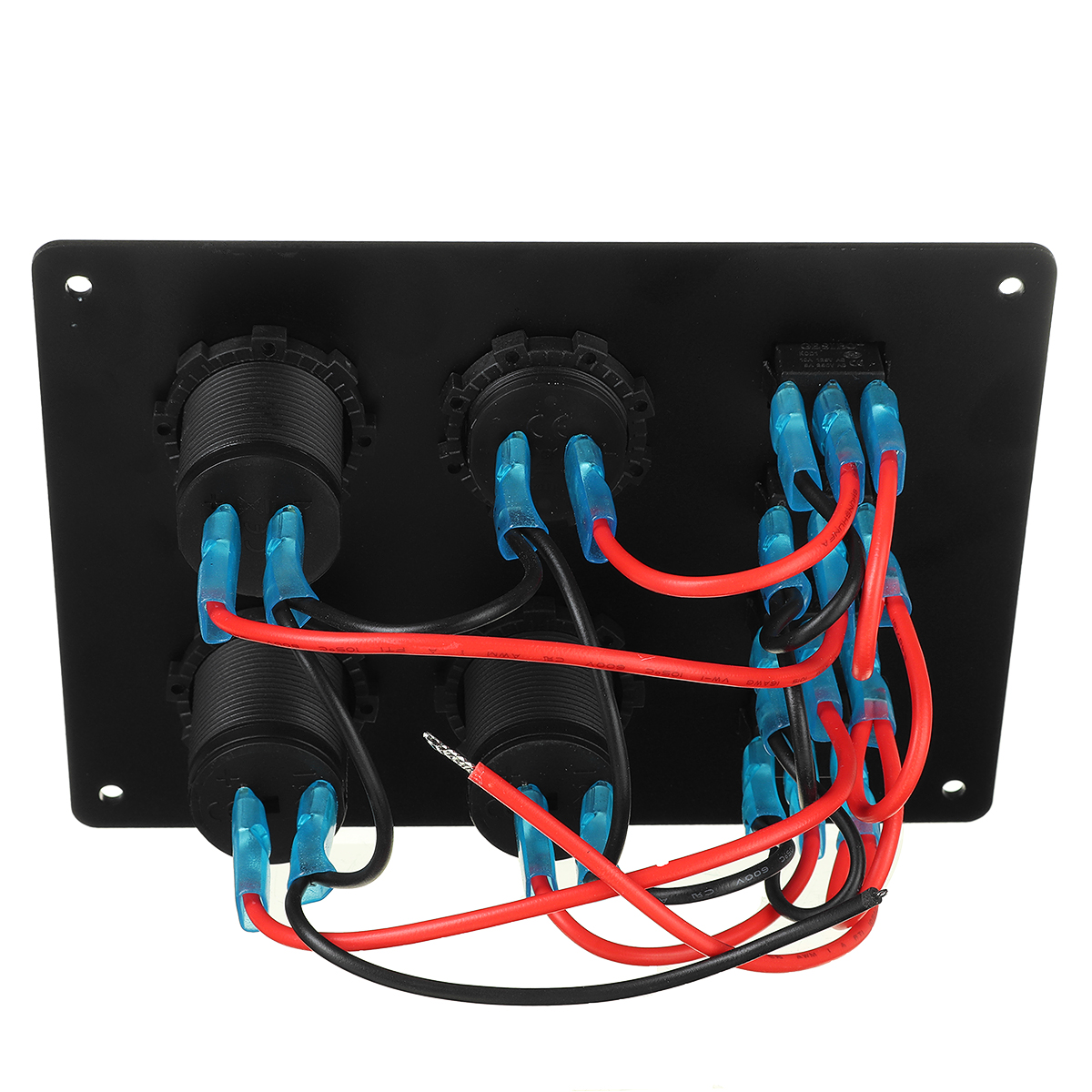 4-Gang-Blue-LED-Toggle-Rocker-Switch-Panel-Dual-USB-ON-off-Car-Marine-Boat-12V-1766550
