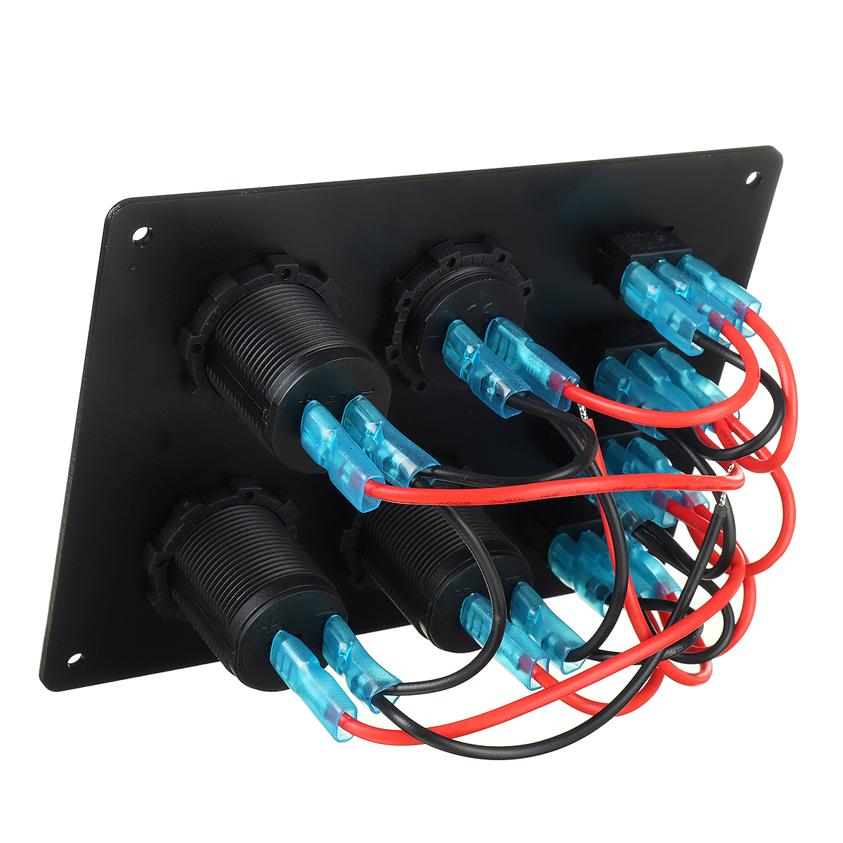 4-Gang-Blue-LED-Toggle-Rocker-Switch-Panel-Dual-USB-ON-off-Car-Marine-Boat-12V-1766550