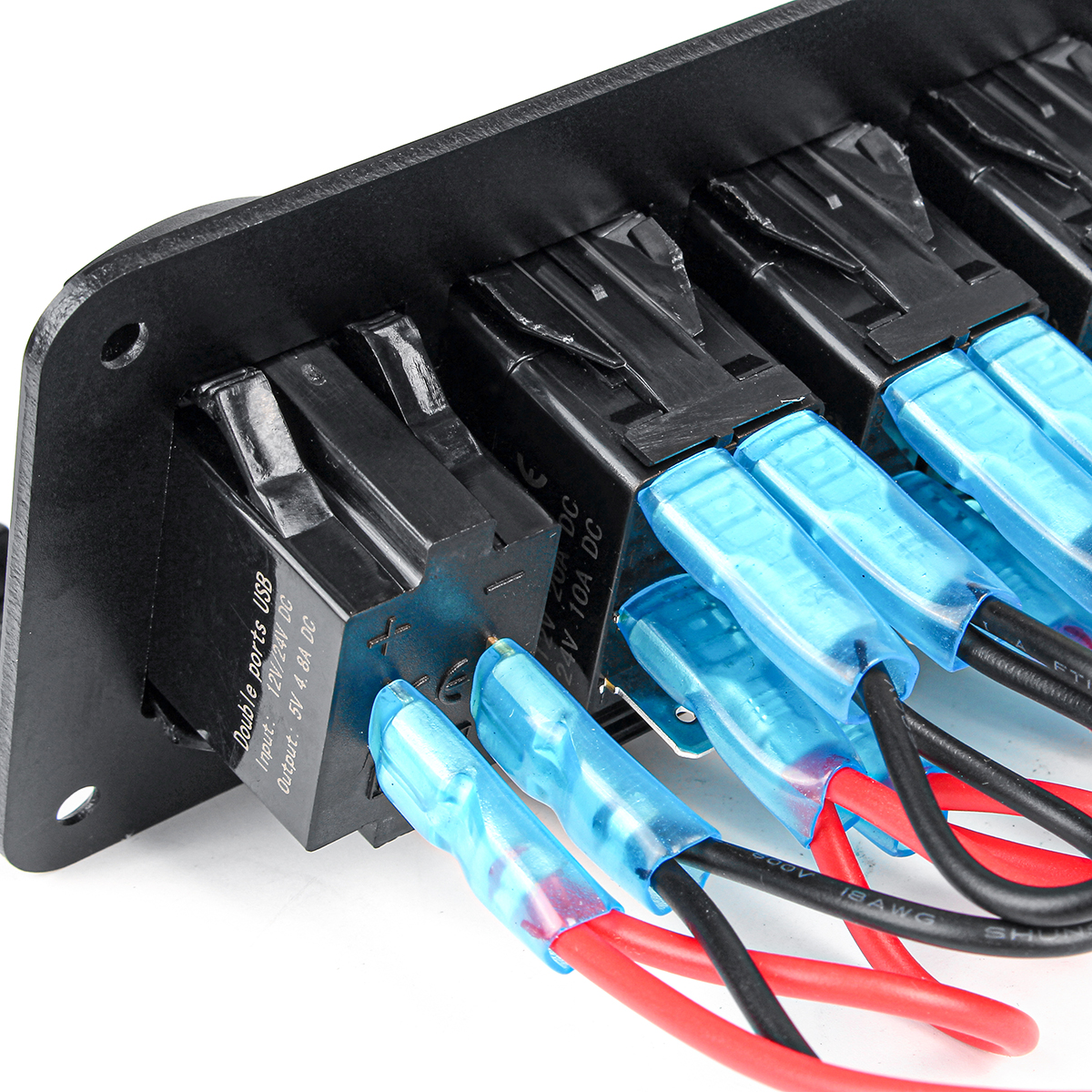 456-Gang-Green-Rocker-Switch-Panel-Circuit-Breaker-LED-Waterproof-Car-Marine-1690659