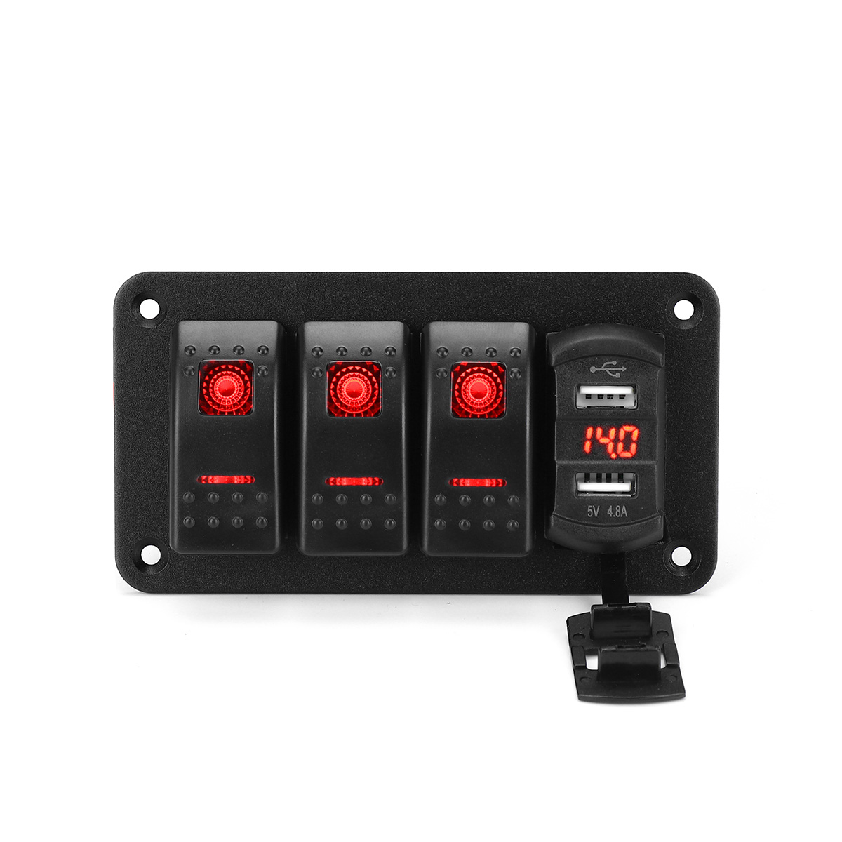 456-Gang-Green-Rocker-Switch-Panel-Circuit-Breaker-LED-Waterproof-Car-Marine-1690661