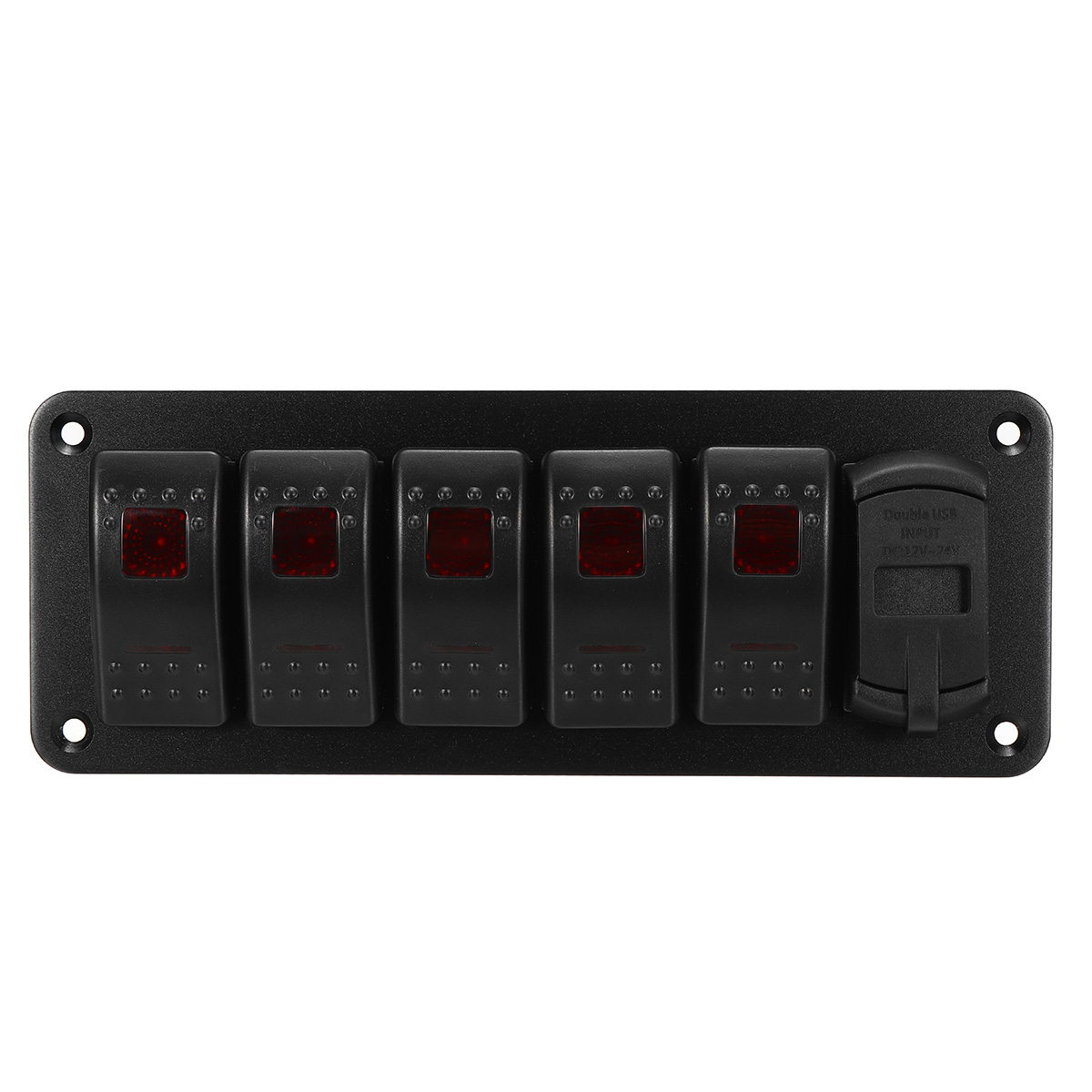 456-Gang-Green-Rocker-Switch-Panel-Circuit-Breaker-LED-Waterproof-Car-Marine-1690661