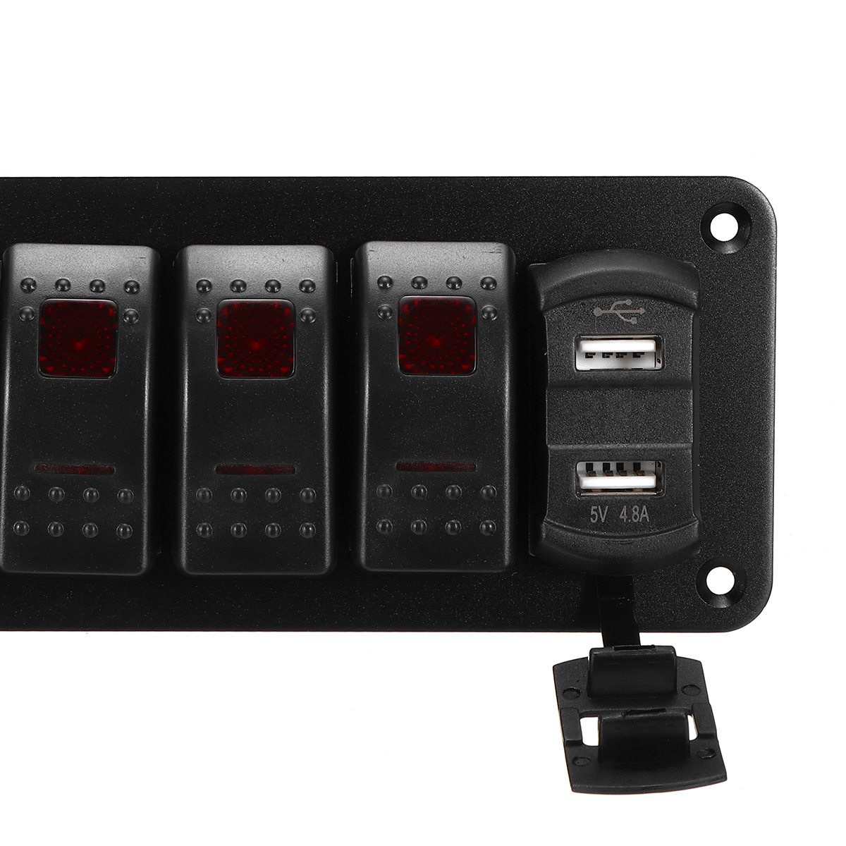 456-Gang-Green-Rocker-Switch-Panel-Circuit-Breaker-LED-Waterproof-Car-Marine-1690661