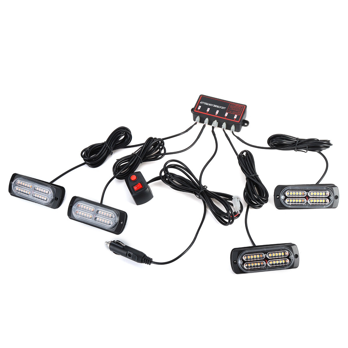 46PCS-12V-24V-LED-Amber-Recover-Strobe-Flashing-Grille-Light-Lightbar-Boat-Truck-Beacon-Lamp-1778973
