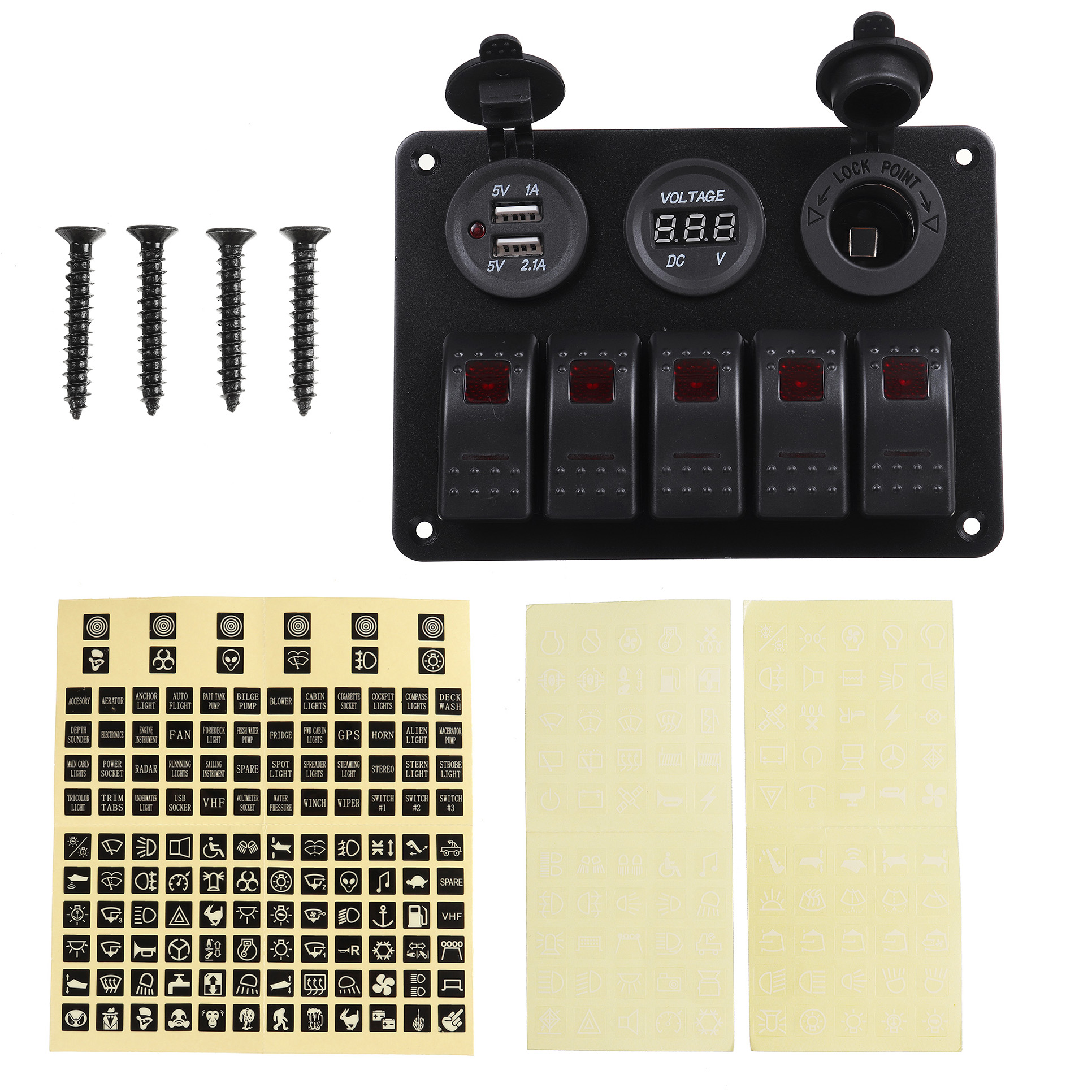 5-Gang-Dual-USB-12V-On-Off-LED-Switch-Panel-Voltmeter-Car-Boat-Marine-RV-Truck-ON-OFF-1693744