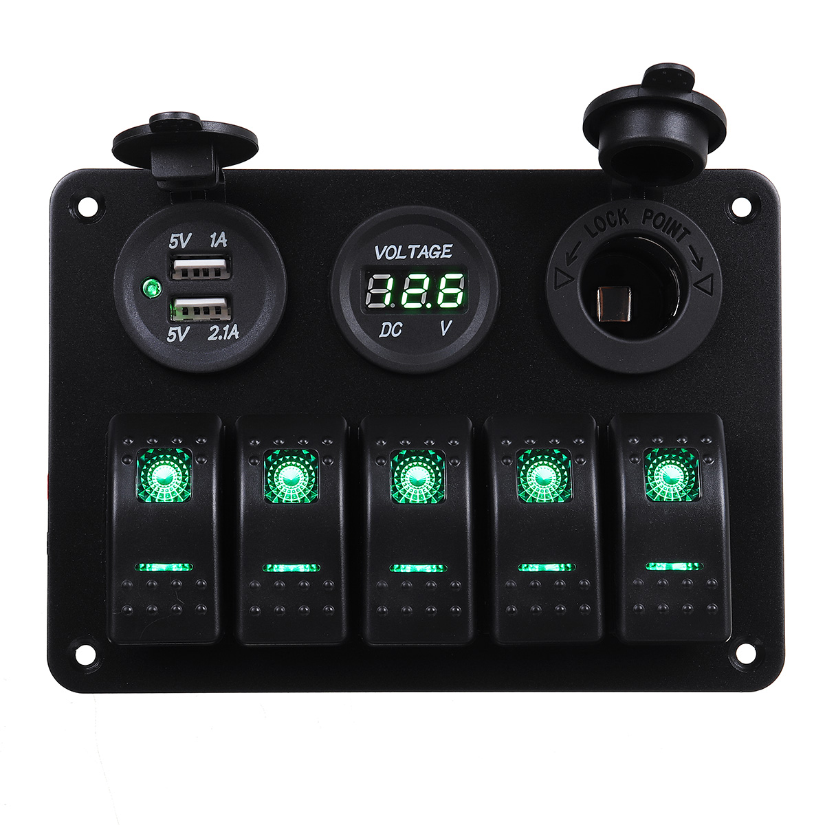 5-Gang-Dual-USB-12V-On-Off-LED-Switch-Panel-Voltmeter-Car-Boat-Marine-RV-Truck-ON-OFF-1693744