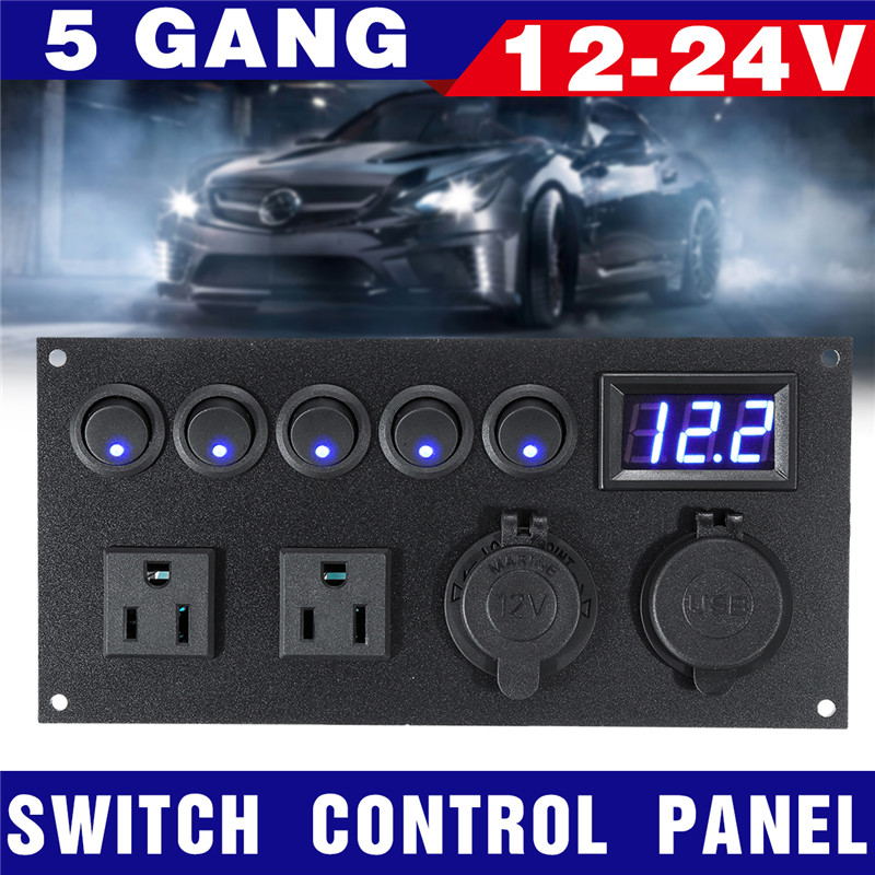 5-Gang-Switch-Panel-Ignition-Interior-Controls-For-Car-Boat-Marine-LED-Rocker-Breaker-Waterpoof-1574212
