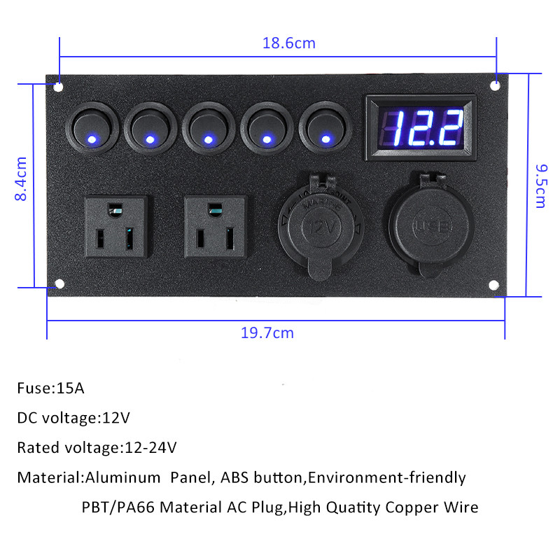 5-Gang-Switch-Panel-Ignition-Interior-Controls-For-Car-Boat-Marine-LED-Rocker-Breaker-Waterpoof-1574212