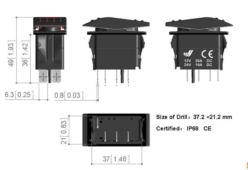 5-Pin-12V-24V-Laser-LED-Light-Bar-Rocker-Toggle-Switch-Narva-ARB-Carling-Car-Boat-1009440