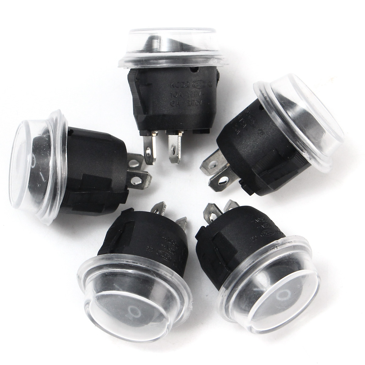 5pcs-6A250V-10A125V-ON-OFF-SPST-Round-Boat-Rocker-Switch-Waterproof-Coat-2-PIN-1134886