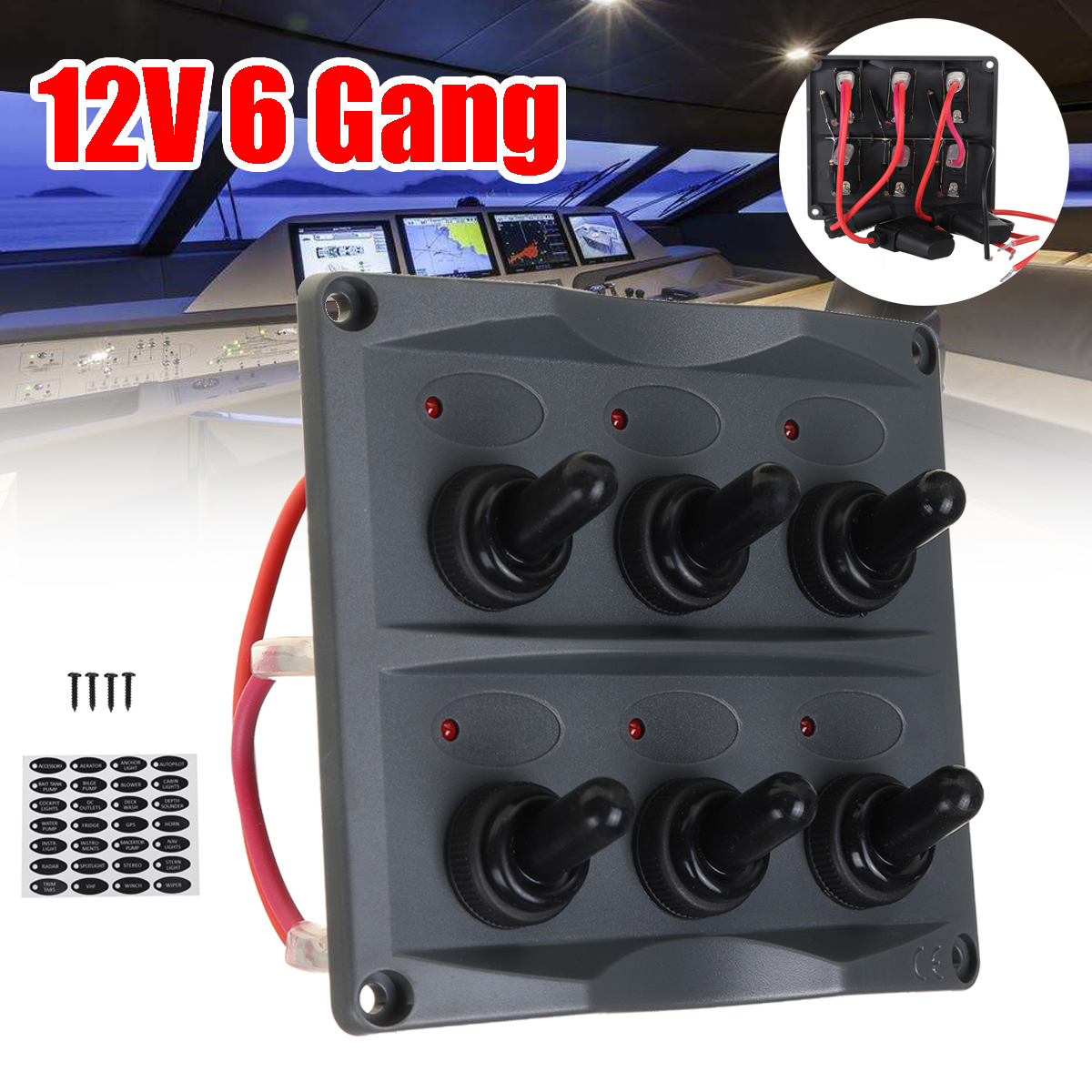 6-Gang-12V-LED-Switch-Panel-Water-Resistant-Toggle-Switches-Fuses-Boat-Marine-1724837
