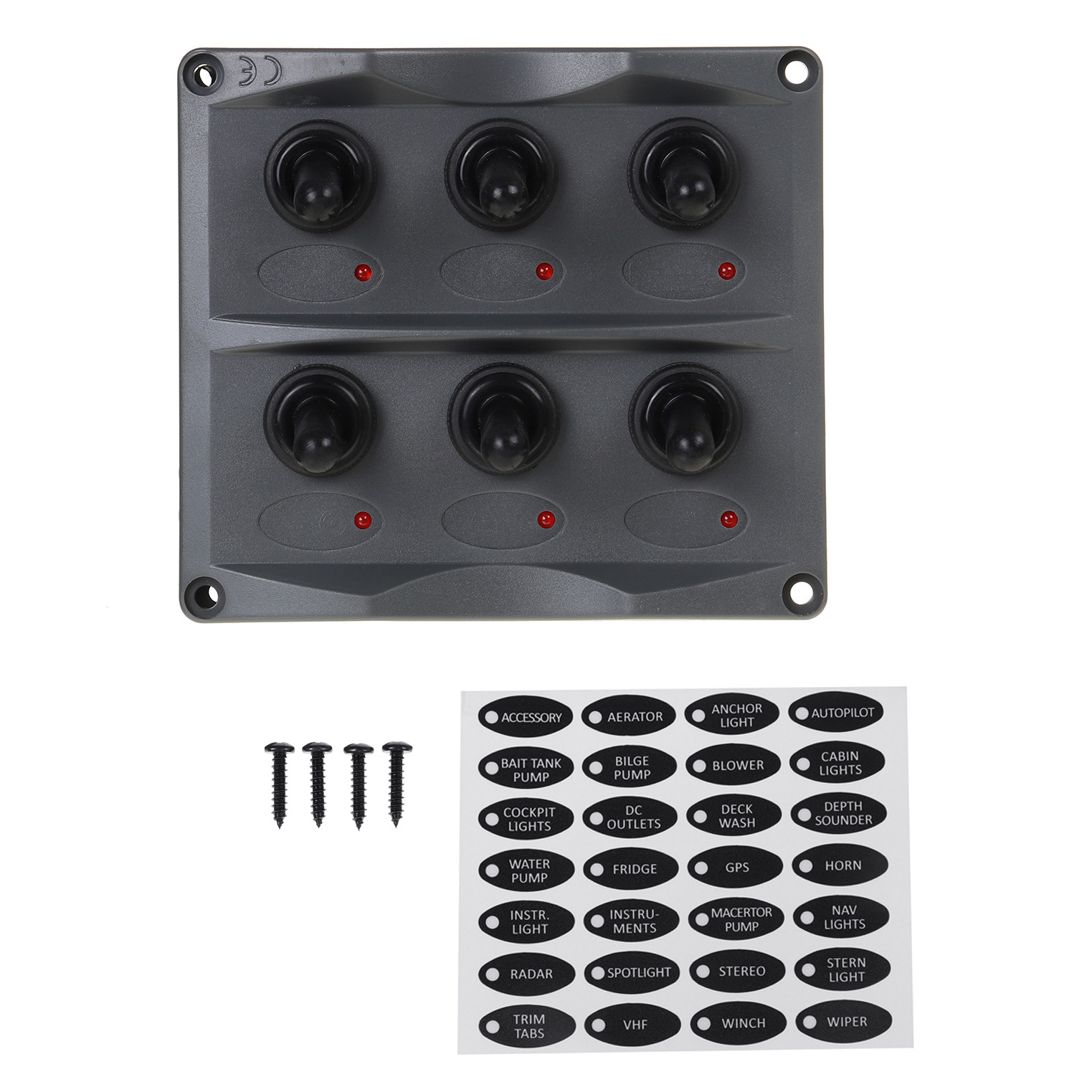 6-Gang-12V-LED-Switch-Panel-Water-Resistant-Toggle-Switches-Fuses-Boat-Marine-1724837