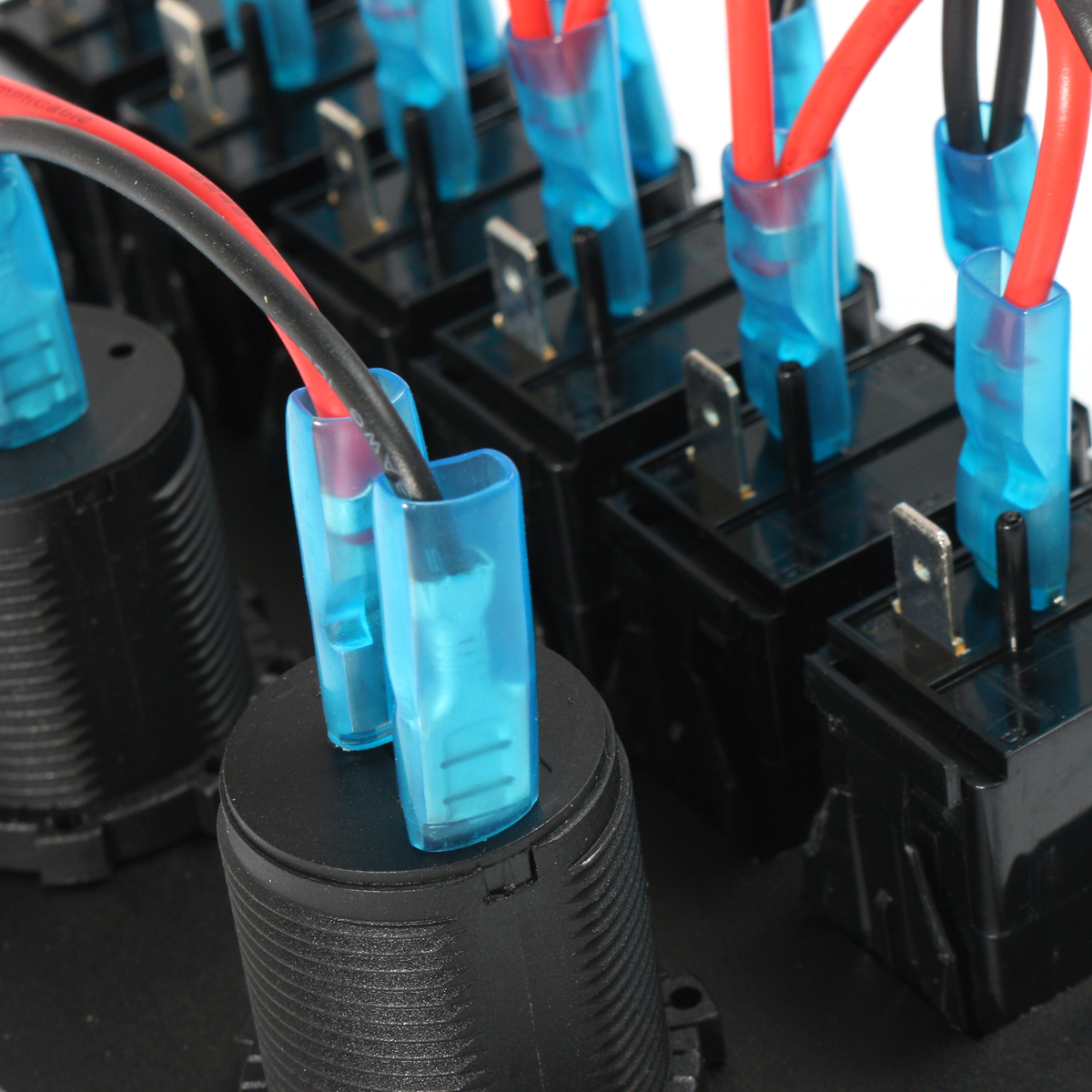 6-Gang-LED-Rocker-Switch-Panel-Volt-Meterr-Dual-Usb-Power-Charger-Marine-Boat-RV-1135166