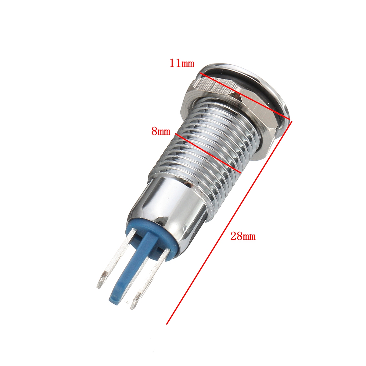 Metal-8mm-LED-Pilot-Dash-Panel-Indicator-Light-Lamp-Red-Blue-Green-White-Yellow-1159541