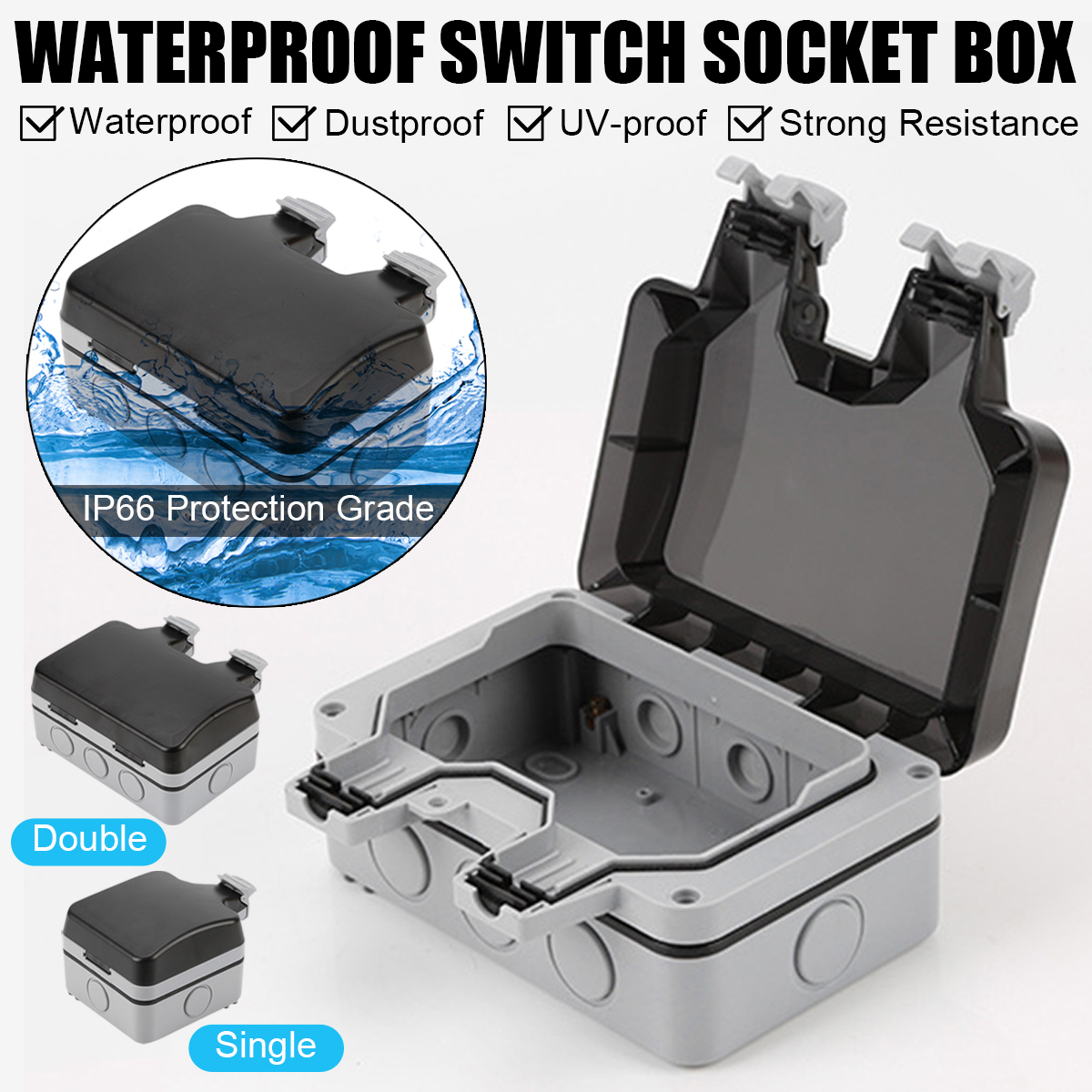 SingleDouble-Outdoor-Plug-Socket-Box-Waterproof-Electrical-Switched-Protecter-1692219