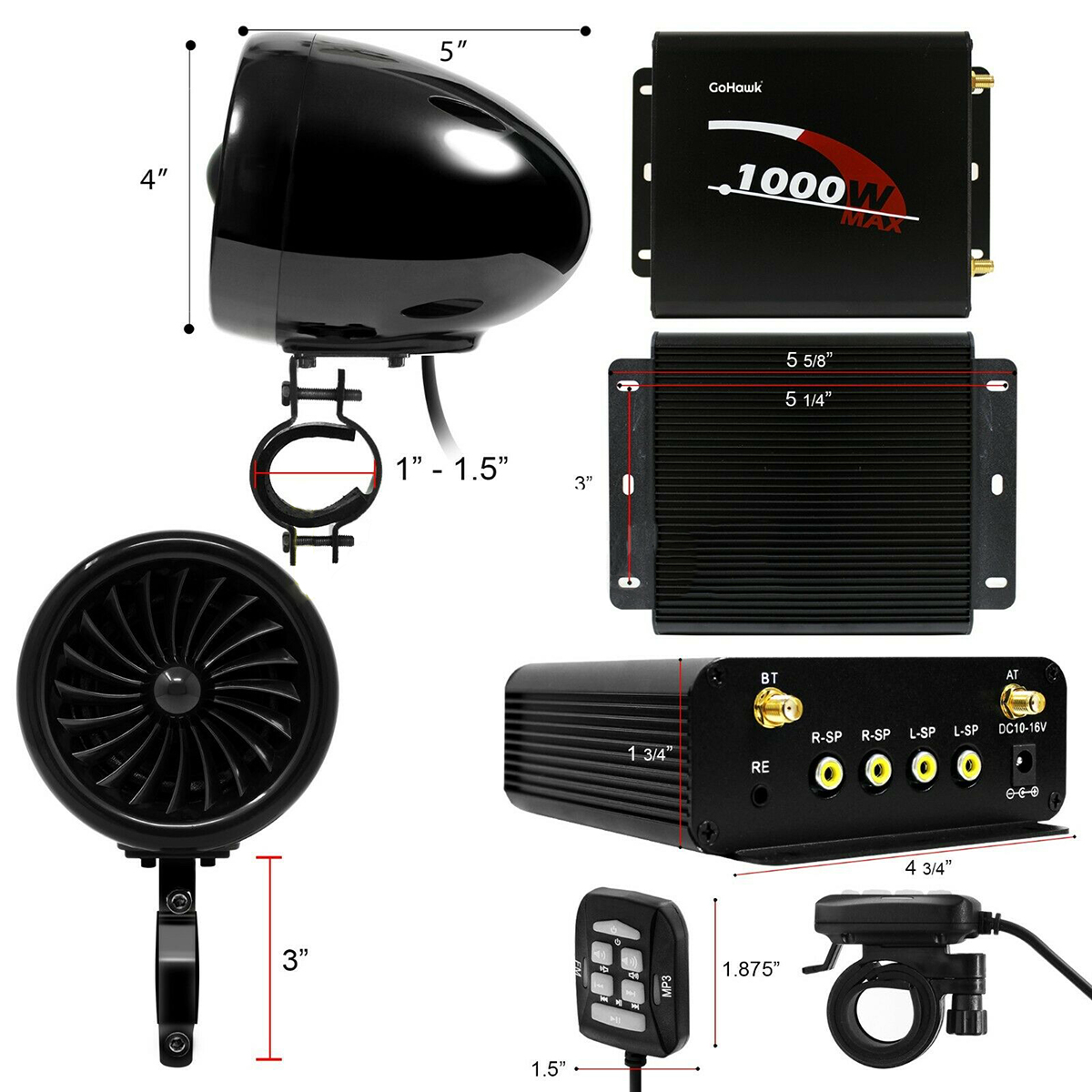 1000W-Amplifier-4-Speakers-Waterproof-bluetooth-Stereo-Audio-System-For-ATV-UTV-Motorcycle-Electric--1697508