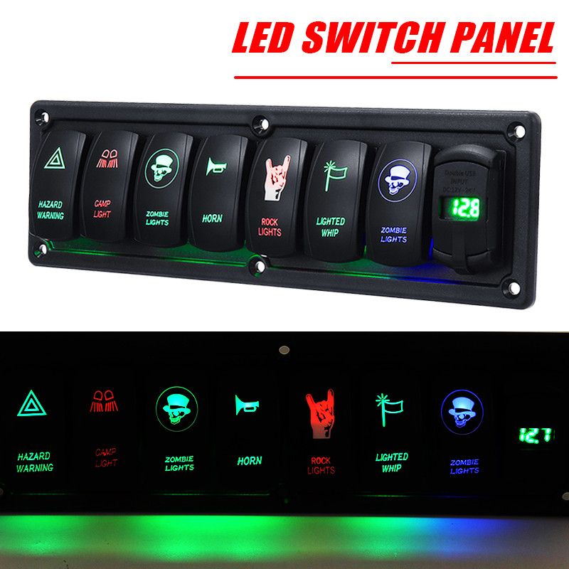 12V-24V-31A-8-Gang-Rocker-Switch-Panel-Dual-USB-Circuit-Breaker-LED-Voltmeter-For-Car-Marine-Boat-1631155