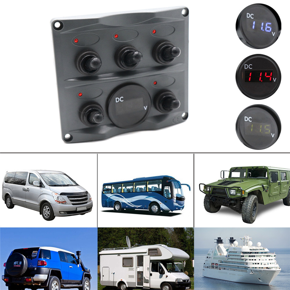 12V-24V-5-Gang-LED-Rocker-Toggle-Switch-Panel-Digital-Display-Boat-Voltage-Meter-for-Car-Boat-Yacht--1396644