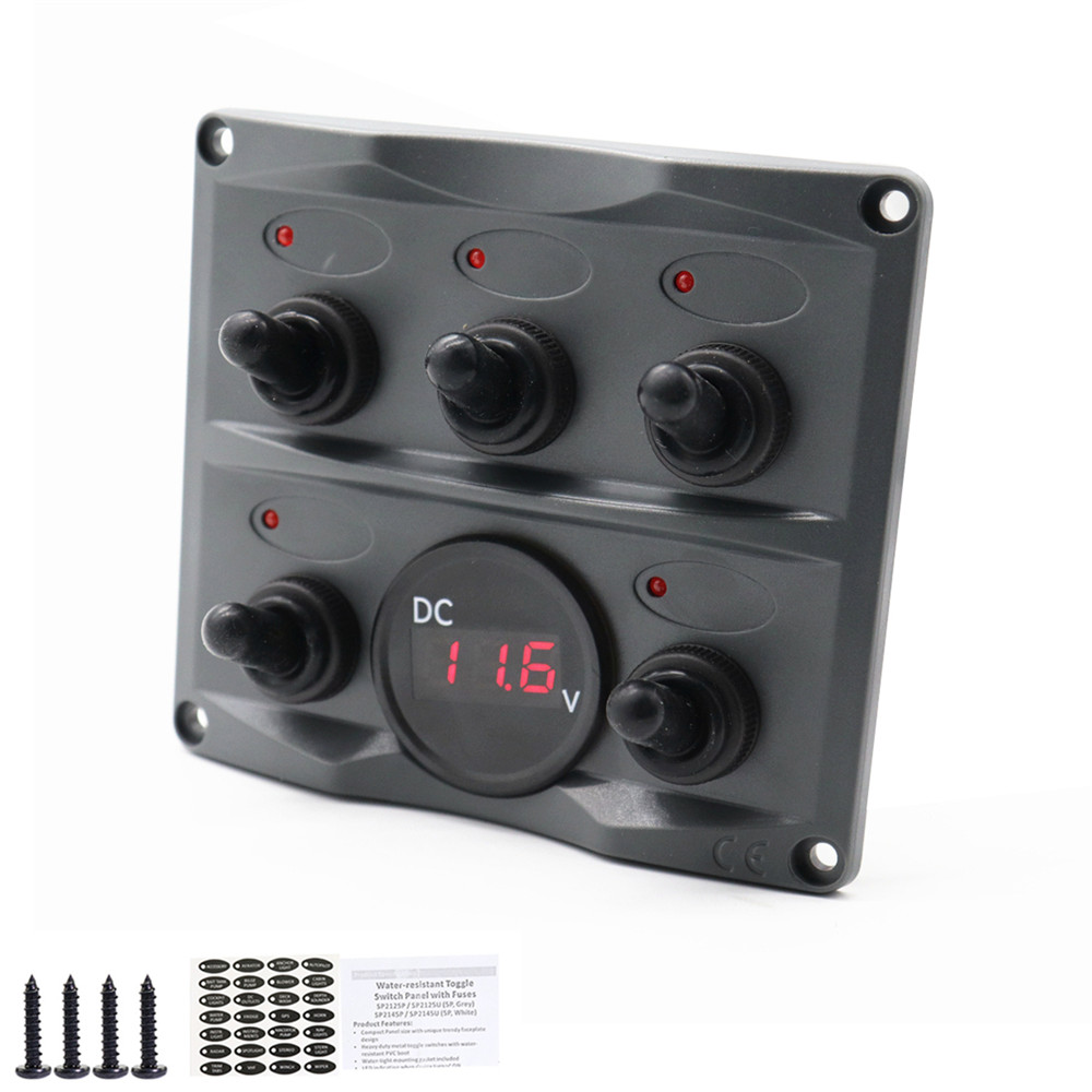 12V-24V-5-Gang-LED-Rocker-Toggle-Switch-Panel-Digital-Display-Boat-Voltage-Meter-for-Car-Boat-Yacht--1396644