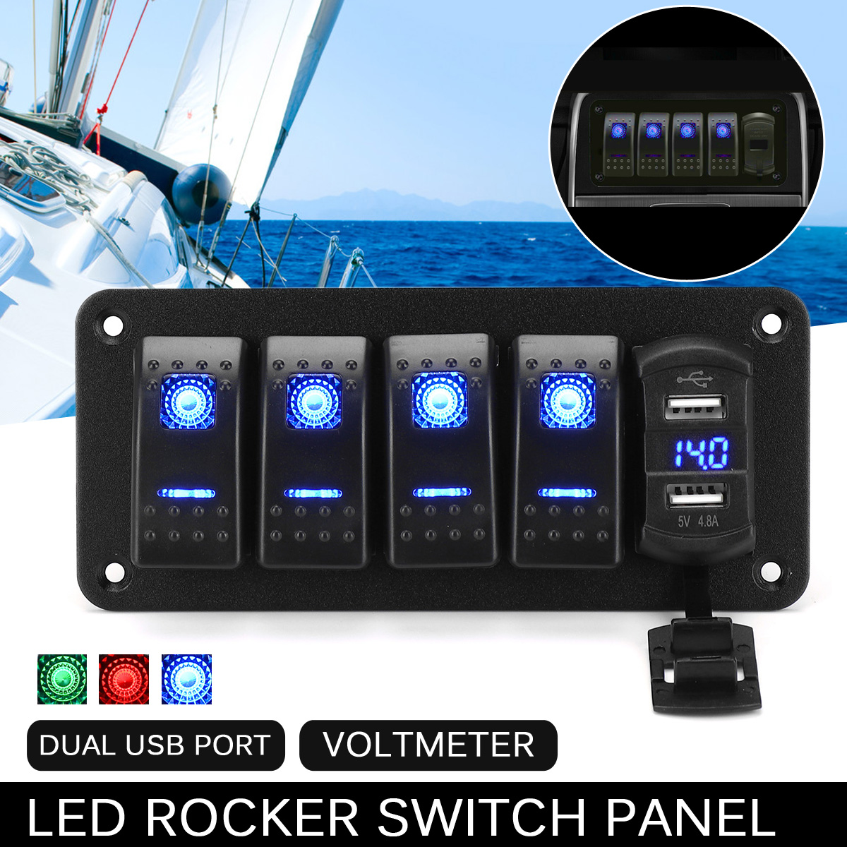 12V-24V-ON-OFF-Toggle-Rocker-Switch-LED-Panel-Dual-USB-Charger-Voltmeter-For-Car-Marine-Boat-1809844