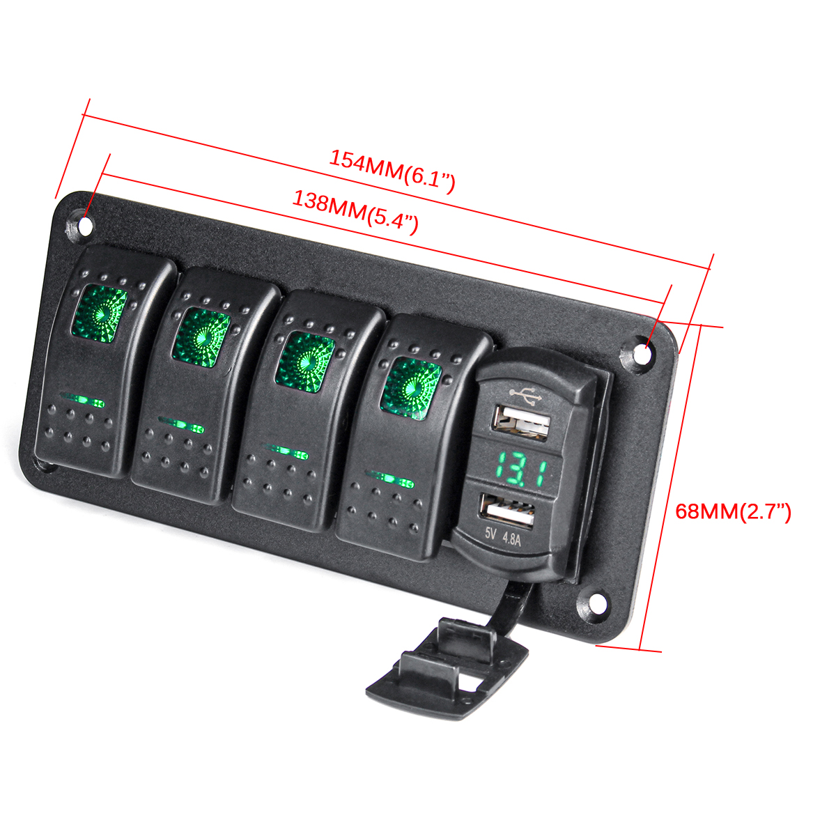 12V-24V-ON-OFF-Toggle-Rocker-Switch-LED-Panel-Dual-USB-Charger-Voltmeter-For-Car-Marine-Boat-1809844